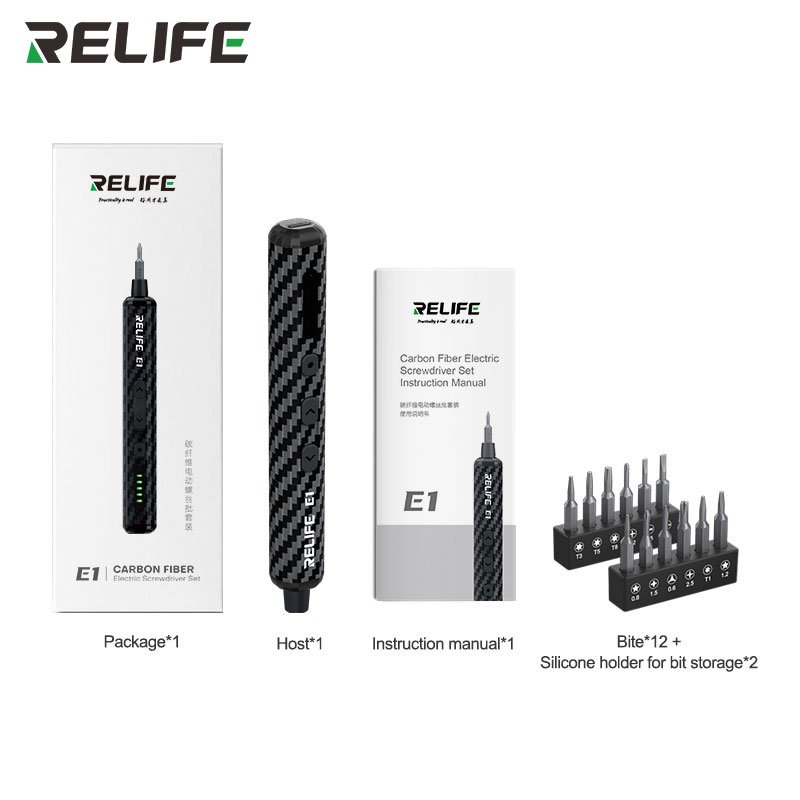 RELIFE E1 Carbon Fiber Electric Torque Screwdriver Set