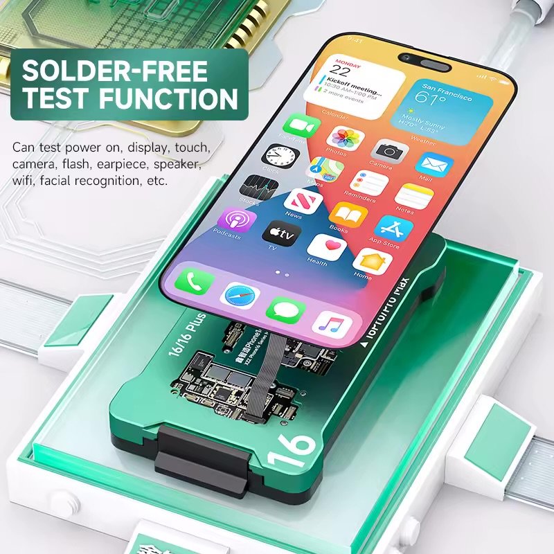 XZZ iSocket for iPhone 16/16Plus / 16Pro/16 PM Motherboard Layering Test