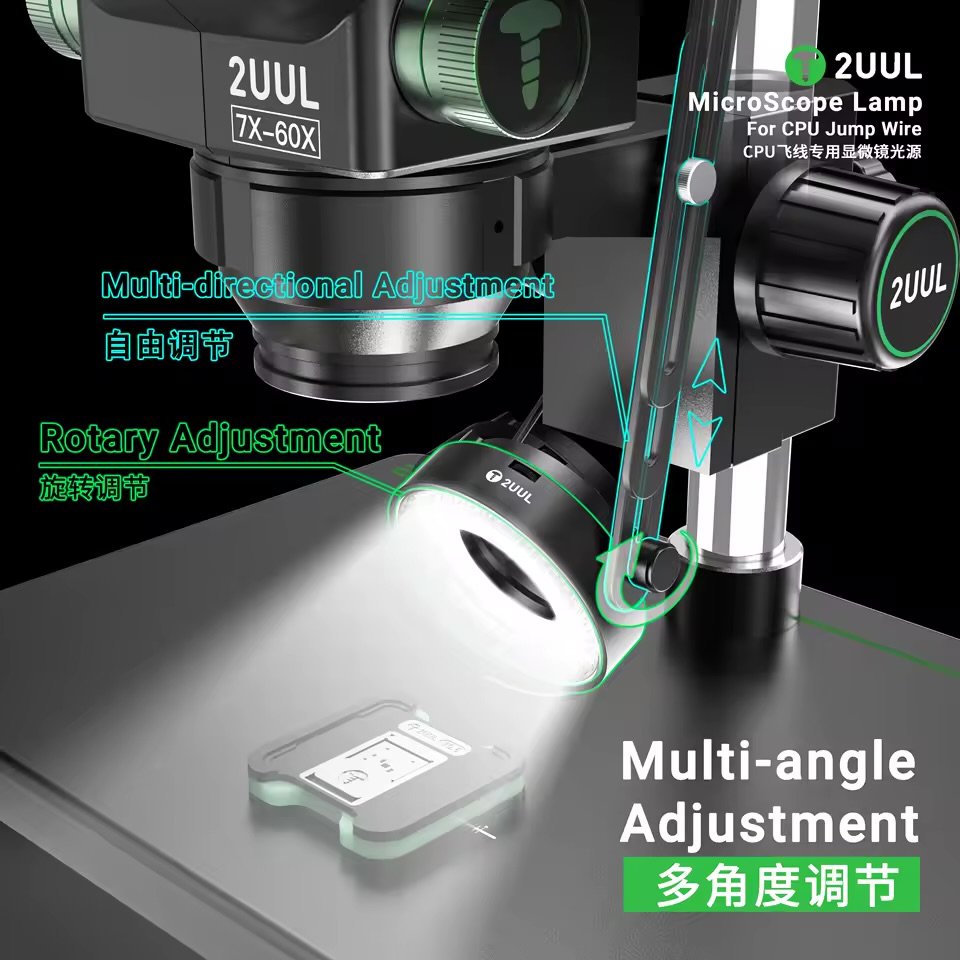 2UUL MS96 Anti-Glare Microscope LED Ring Light for Micro-Soldering (96 LEDs)