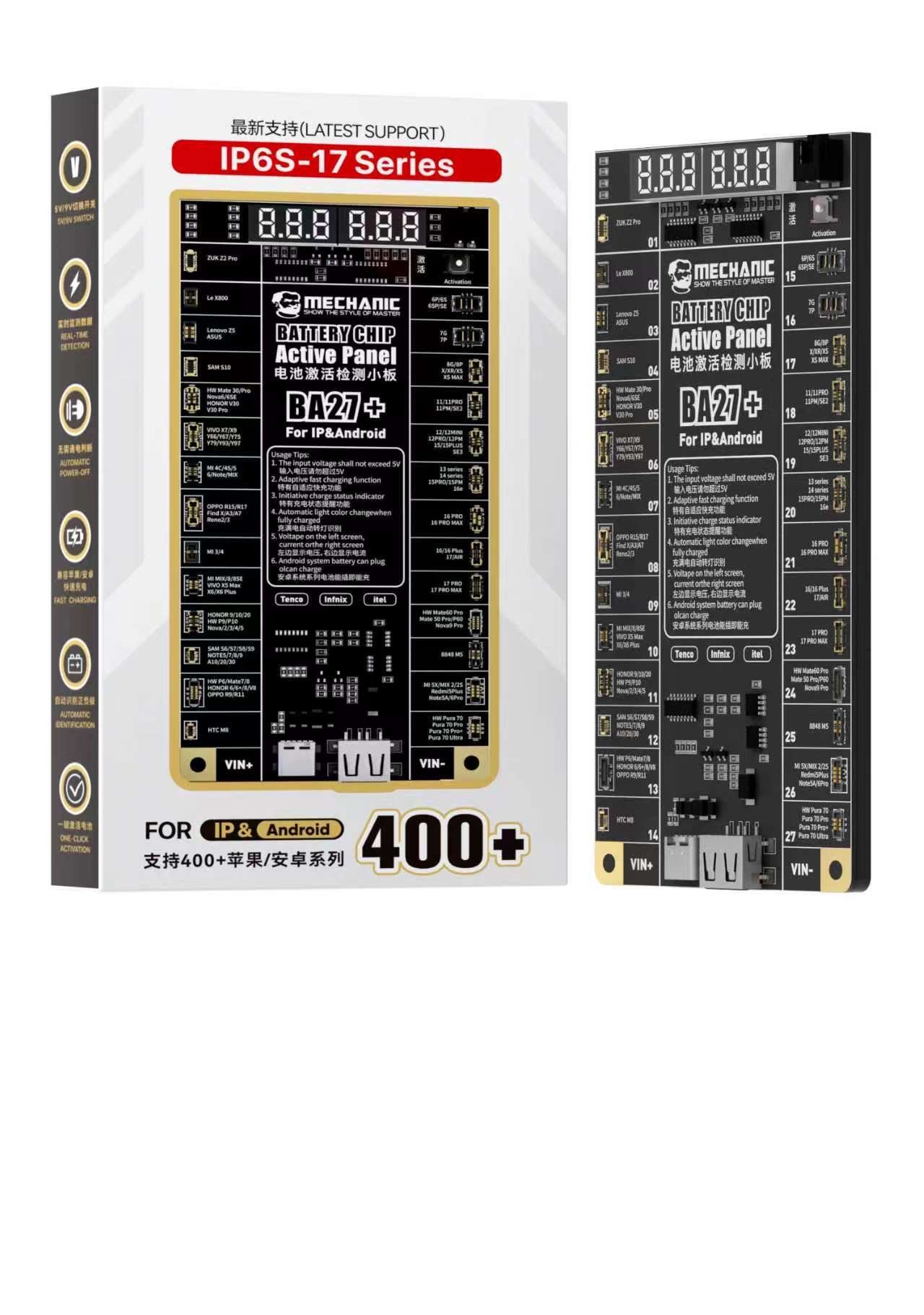 Mechanic BA27+ 4.2V Low Voltage Output Battery Chip Activation Board for iPhone 6S-17PM & Most Android
