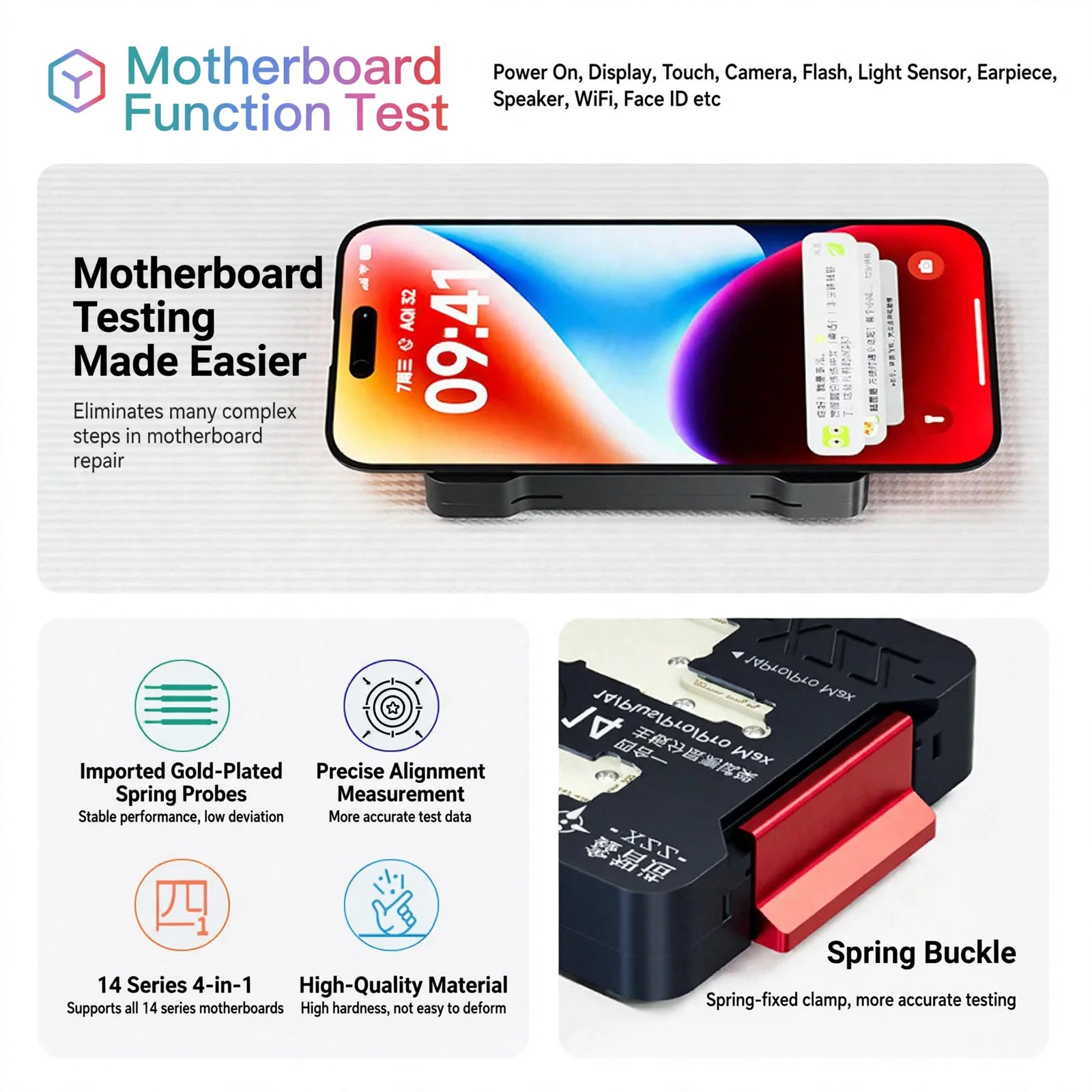 XZZ 14 Series 4-in-1 Motherboard Layered Test Fixture for iPhone 14 / 14Plus / 14 Pro / 14Pro Max
